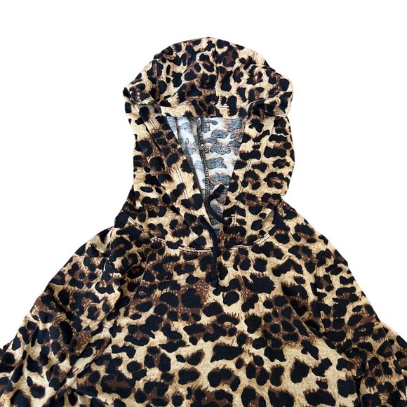 Truly Me by SaraSara Leopard Print Sweater Dress with Hood Black Size 10 years - Picture 6 of 10